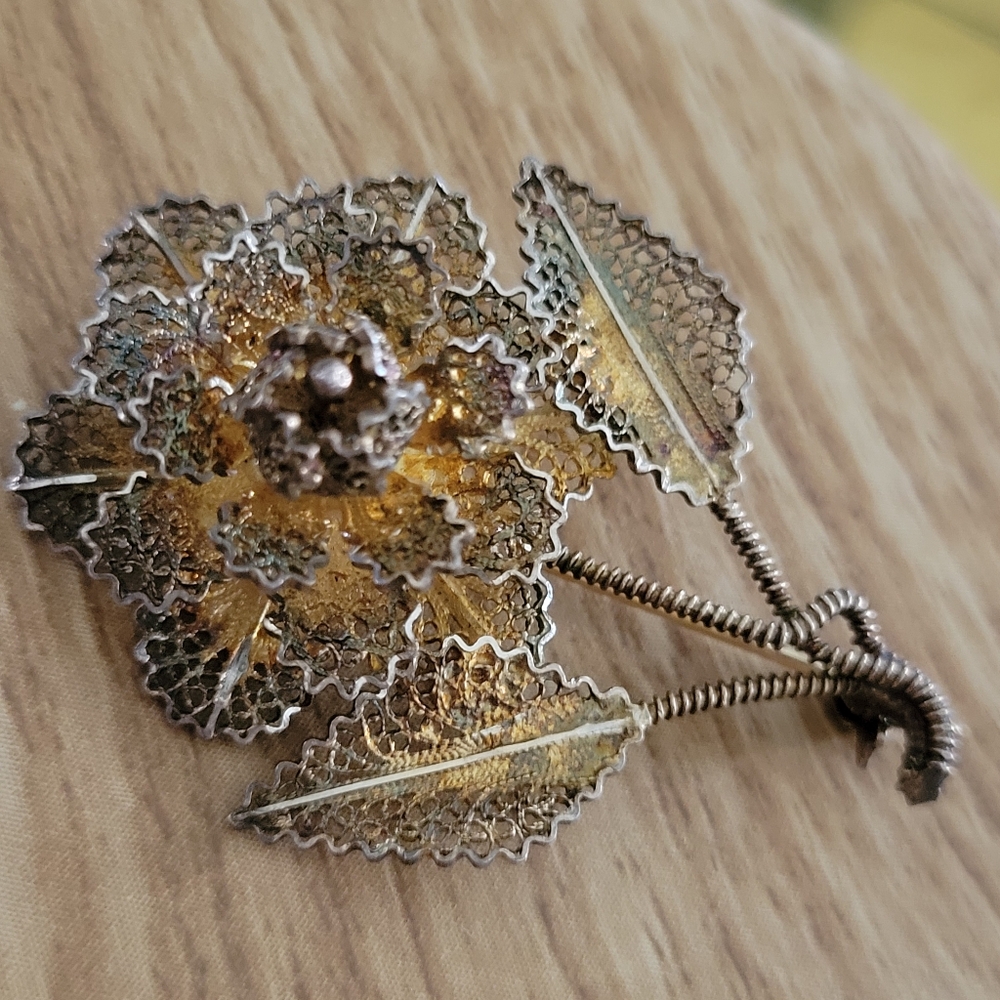 Antique Sterling Portugal Brooch